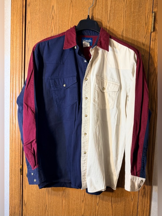 Wrangler Other - Wrangler 80s Colorblock Pearl Snap Retro Western Shirt